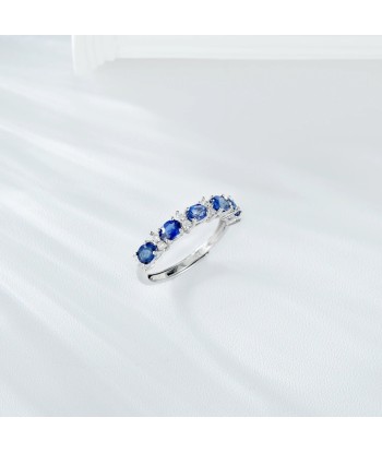 925 Sterling Silver Natural Sapphire Ring for Women de l' environnement