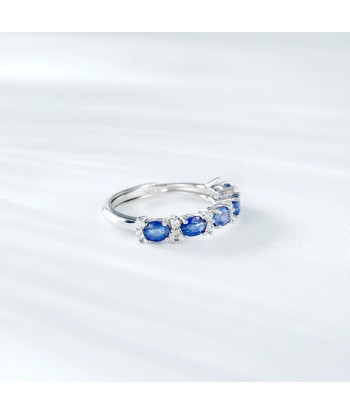 925 Sterling Silver Natural Sapphire Ring for Women de l' environnement