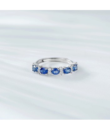 925 Sterling Silver Natural Sapphire Ring for Women de l' environnement