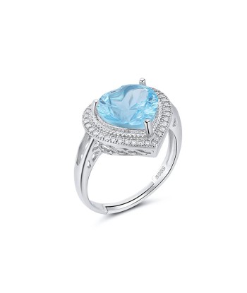 Sterling Silver Blue Topaz Ring for Women Economisez 