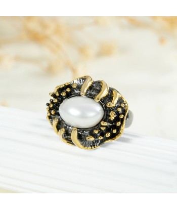 925 Sterling Silver Baroque Pearl Beads Ring for Women le concept de la Pate a emporter 