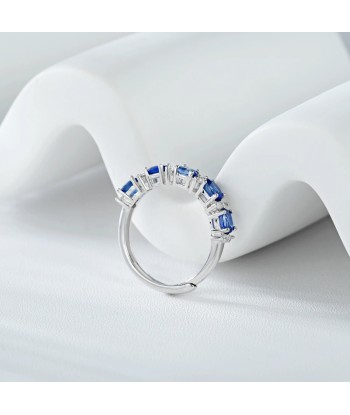 925 Sterling Silver Natural Sapphire Ring for Women de l' environnement