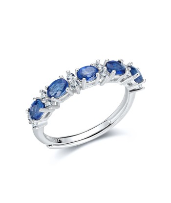 925 Sterling Silver Natural Sapphire Ring for Women de l' environnement