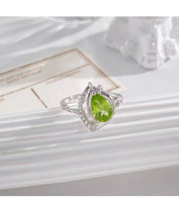 Sterling Silver Pear Cut Amethyst, Peridot, Garnet, Topaz, and Citrine Gemstone Ring for Women Les magasins à Paris