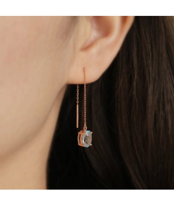 18K Rose Gold Plated Oval Topaz Drop Earrings for Women de l' environnement