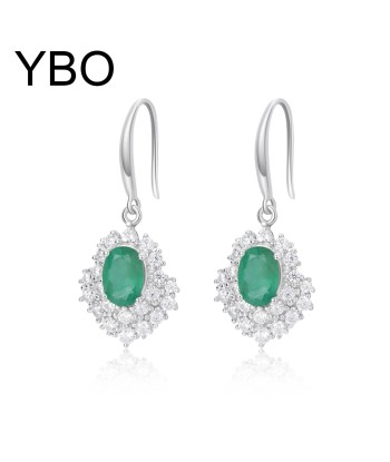 925 Sterling Silver Emerald Drop Earrings Comparez et commandez 