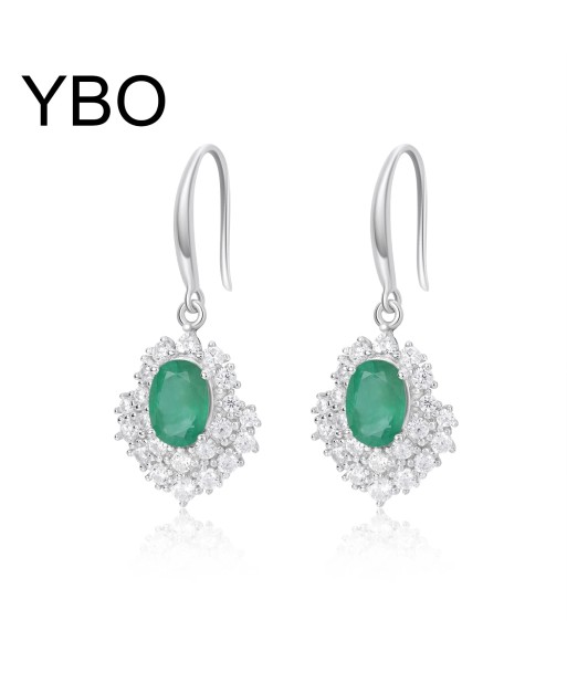 925 Sterling Silver Emerald Drop Earrings Comparez et commandez 