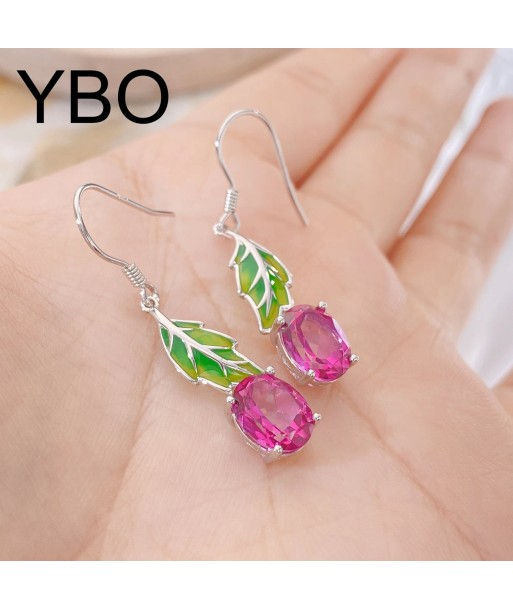 925 Sterling Silver Drop Earrings with Pink Topaz for Women 2 - 3 jours ouvrés.