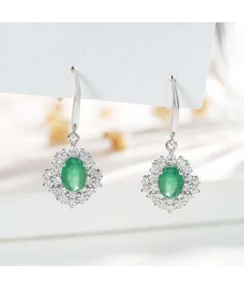 925 Sterling Silver Emerald Drop Earrings Comparez et commandez 