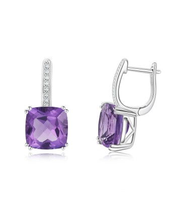 925 Sterling Silver Natural Gemstone Drop Earrings for Women l'achat 