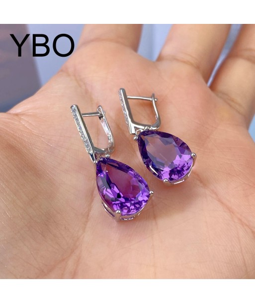 925 Sterling Silver Natural Gemstone Inlay Dangle Earrings for Women Economisez 