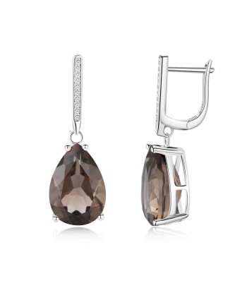 925 Sterling Silver Natural Gemstone Inlay Dangle Earrings for Women Economisez 