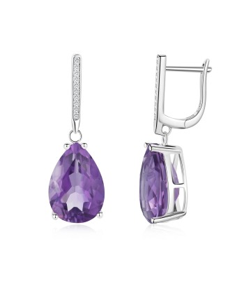 925 Sterling Silver Natural Gemstone Inlay Dangle Earrings for Women Economisez 