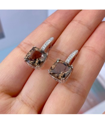 925 Sterling Silver Natural Gemstone Drop Earrings for Women l'achat 