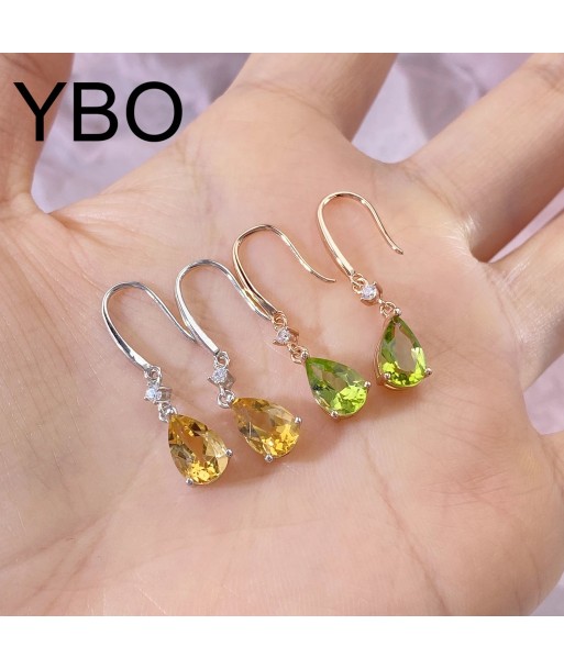 Sterling Silver Citrine & Peridot Drop Earrings for Women Economisez 