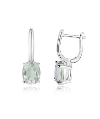 Sterling Silver Natural Gemstone Inlay Dangling Earrings for Women livraison et retour toujours gratuits