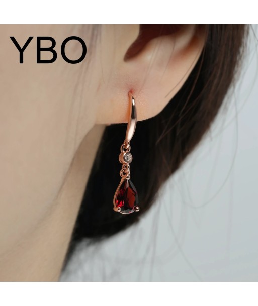 925 Sterling Silver Garnet Zircon Drop Earrings for Women pour bénéficier 