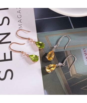 Sterling Silver Citrine & Peridot Drop Earrings for Women Economisez 