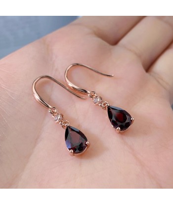 925 Sterling Silver Garnet Zircon Drop Earrings for Women pour bénéficier 