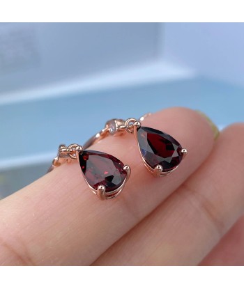 925 Sterling Silver Garnet Zircon Drop Earrings for Women pour bénéficier 