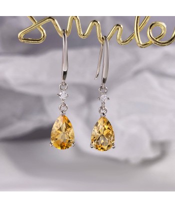 Sterling Silver Citrine & Peridot Drop Earrings for Women Economisez 