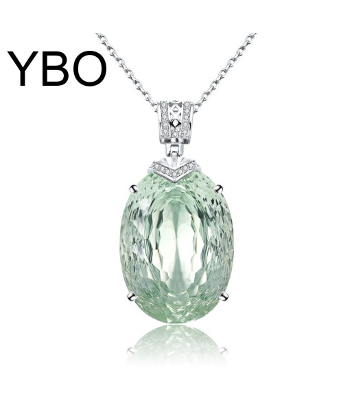 925 Sterling Silver Green Crystal Water Drop Pendant Necklace for Women (22.1ct) votre restaurant rapide dans 