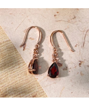 925 Sterling Silver Garnet Zircon Drop Earrings for Women pour bénéficier 