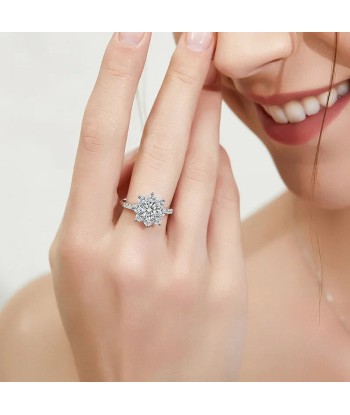 925 Silver 18K Plated Moissanite Sunflower Ring for Woman 50-70% off 