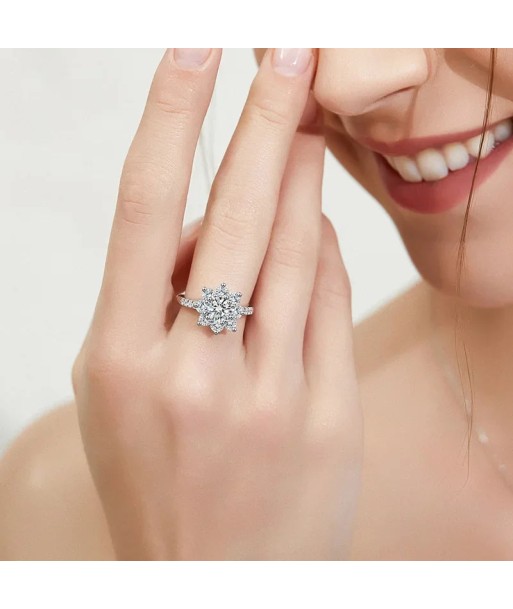 925 Silver 18K Plated Moissanite Sunflower Ring for Woman 50-70% off 