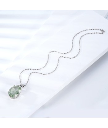 925 Sterling Silver Green Crystal Water Drop Pendant Necklace for Women (22.1ct) votre restaurant rapide dans 