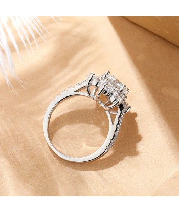 925 Silver 18K Plated Moissanite Sunflower Ring for Woman 50-70% off 