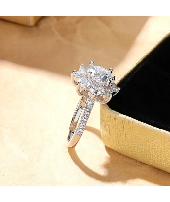 925 Silver 18K Plated Moissanite Sunflower Ring for Woman 50-70% off 