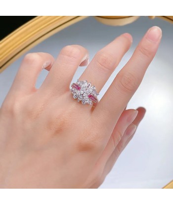 925 Sterling Silver Marquise Sapphire & Diamond Ring for Women Les êtres humains sont 