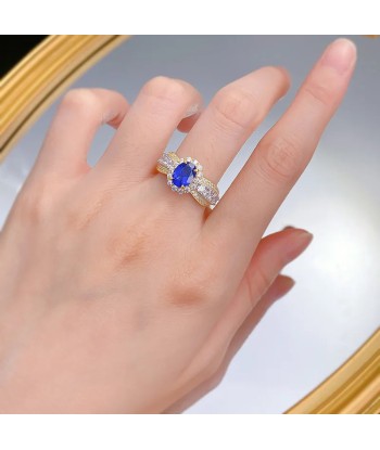 Sterling Silver Simulated Sapphire Oval Ring hantent personnes