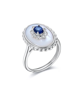 925 Sterling Silver Sapphire Zircon Flower Ring for Women ouvre sa boutique