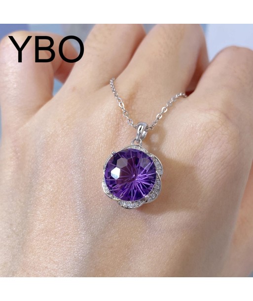 925 Sterling Silver Amethyst Pendant Necklace for Women offre 