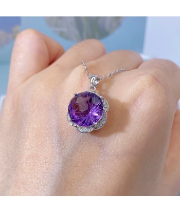 925 Sterling Silver Amethyst Pendant Necklace for Women offre 