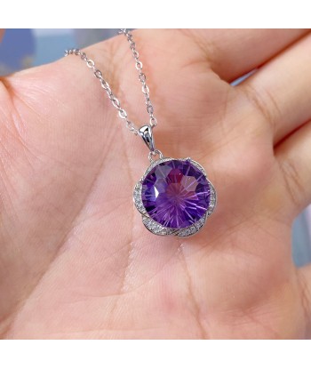 925 Sterling Silver Amethyst Pendant Necklace for Women offre 