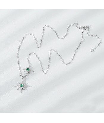 Sterling Silver Emerald Star Pendant Necklace for Women Livraison rapide