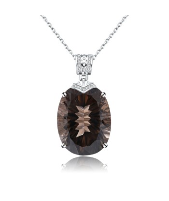 925 Sterling Silver Smoky Quartz Necklace for Women offre 