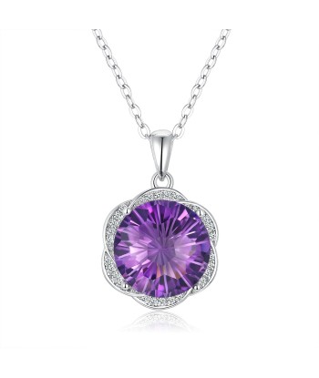 925 Sterling Silver Amethyst Pendant Necklace for Women offre 