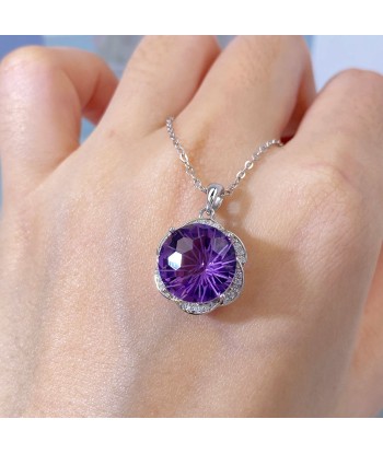 925 Sterling Silver Amethyst Pendant Necklace for Women offre 