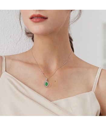 925 Sterling Silver Natural Emerald Pendant for Women online