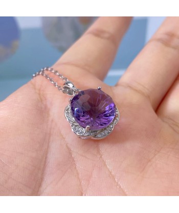 925 Sterling Silver Amethyst Pendant Necklace for Women offre 