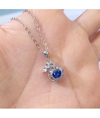 925 Sterling Silver Sapphire Pendant Necklace for Women l'achat 