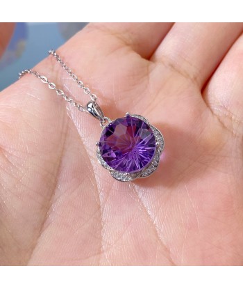 925 Sterling Silver Amethyst Pendant Necklace for Women offre 