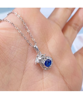 925 Sterling Silver Sapphire Pendant Necklace for Women l'achat 