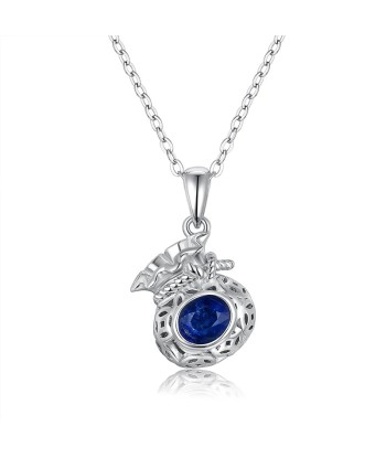 925 Sterling Silver Sapphire Pendant Necklace for Women l'achat 