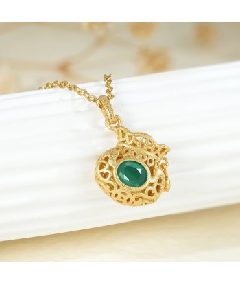 18K Gold Plated Sterling Silver Emerald Necklace for Women Comparez et commandez 