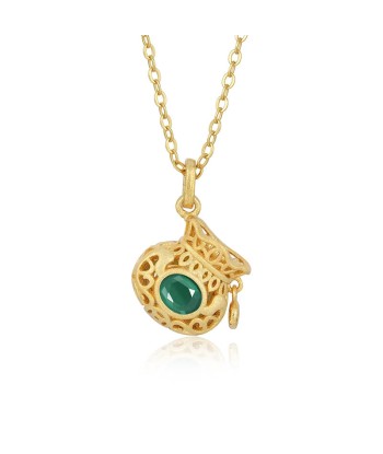 18K Gold Plated Sterling Silver Emerald Necklace for Women Comparez et commandez 